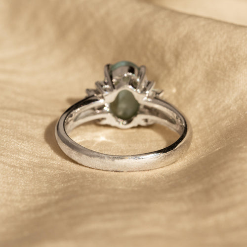 2.03 Carat Cat's Eye Chrysoberyl Diamond Ring - Queen May