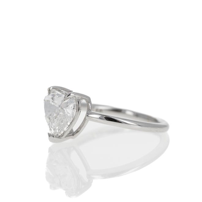 Lab Grown 14K White Gold 4.72 Carat Heart Diamond Engagement Ring - Queen May