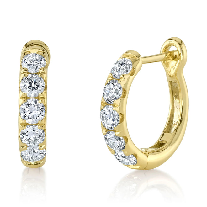 14K Gold 0.81 Carat Diamond Huggie Earring - Queen May