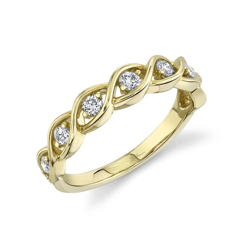 14K Yellow Gold 0.33 Carat Diamond Wedding Band - Queen May