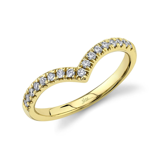 14K Gold 0.25 Carat Diamond V-Shape Contour Band - Queen May