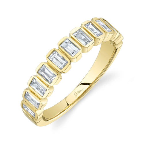 14K Yellow Gold 0.78 Carat Total Weight Diamond Baguette Band - Queen May