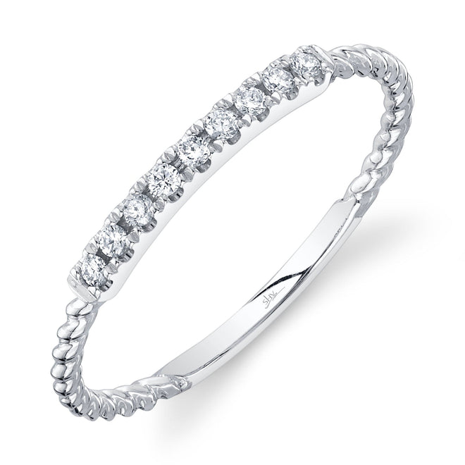 14K Gold Diamond Twist Wire Band - Queen May