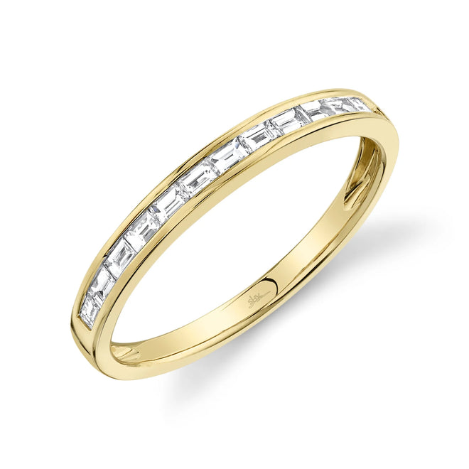 14K Yellow Gold 0.30 Carat Diamond Baguette Wedding Band - Queen May