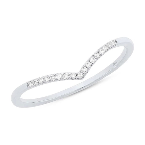 14K Gold 0.05 Carat Diamond V-Shape Contour Band - Queen May