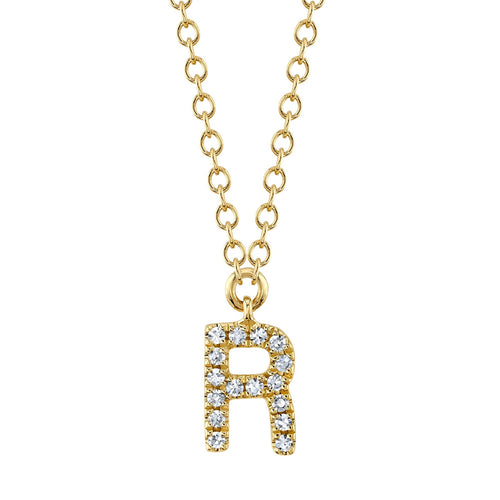 14K Gold Diamond Initial Necklace - Queen May