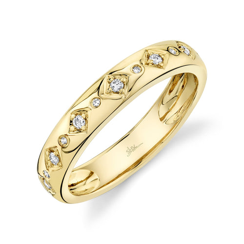 14K Yellow Gold 0.10 Carat Diamond Band - Queen May