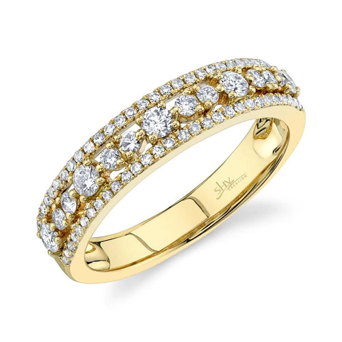 14K Gold 0.58 Carat Diamond Wedding Band - Queen May