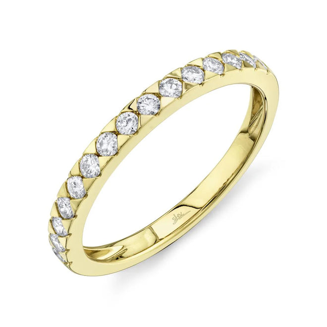 14K Yellow Gold 0.32 Carat Diamond Wedding Band - Queen May