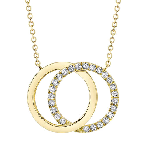14K Yellow Gold 0.31 Carat Interlocking Circles Pendant Necklace - Queen May
