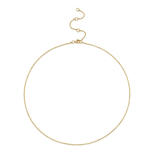 14K Gold Faceted Ball Chain Bead Necklace - Queen May