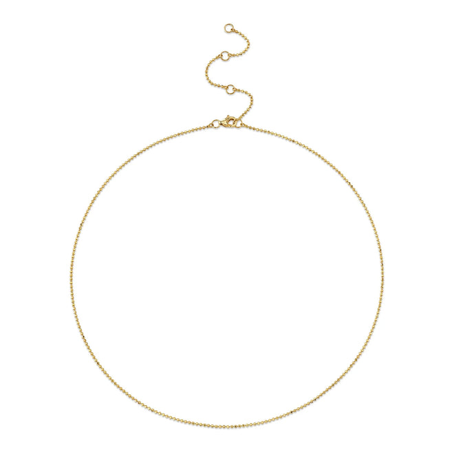 14K Gold Faceted Ball Chain Bead Necklace - Queen May