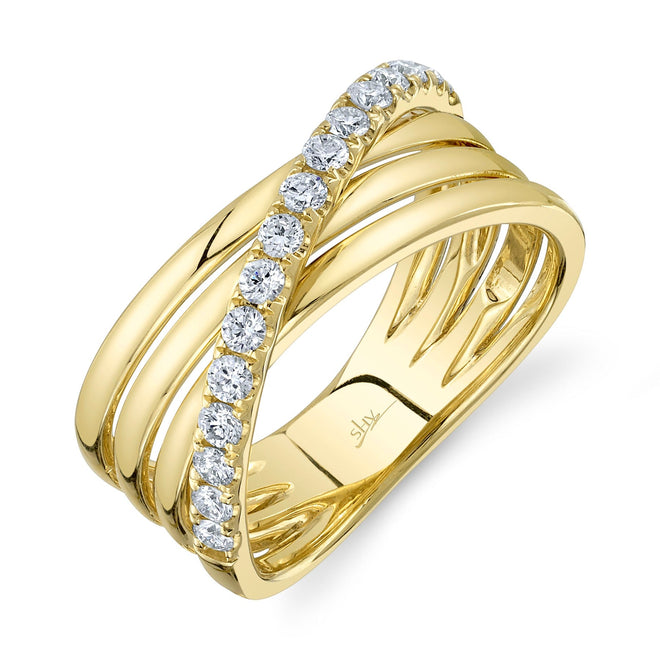 14K Yellow Gold 0.42 Carat Diamond Bridge Ring - Queen May