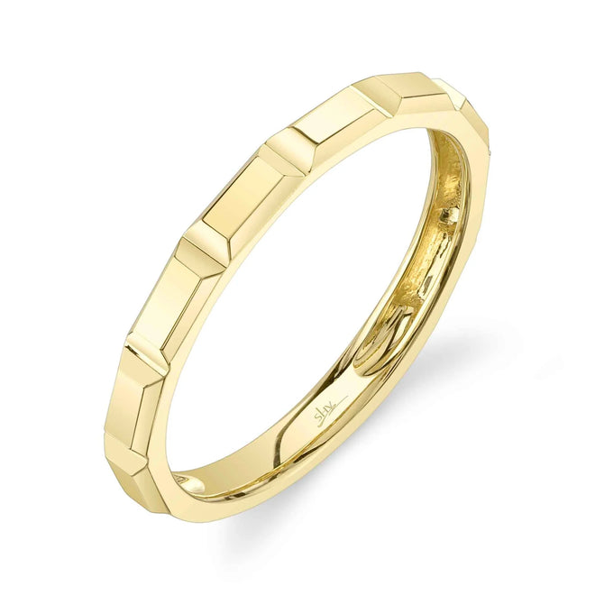 14K Yellow Gold Geo Cut Band - Queen May