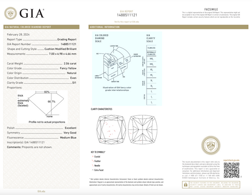 2.06 Carat Fancy Yellow Cushion Diamond Halo Engagement Ring - Queen May