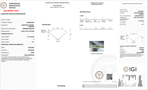Lab Grown 4.16 Carat Marquise Diamond Engagement Ring - Queen May