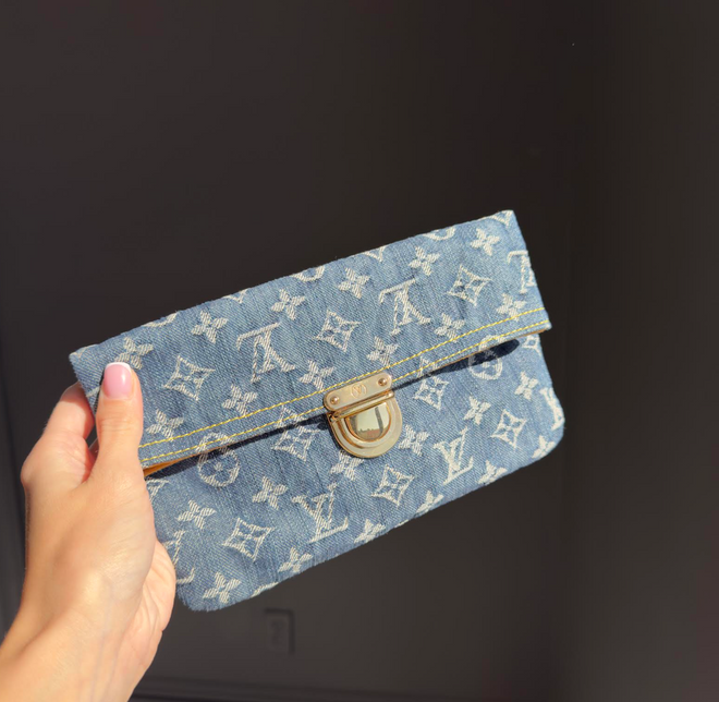 Louis Vuitton Blue Monogram Denim Pochette - Queen May