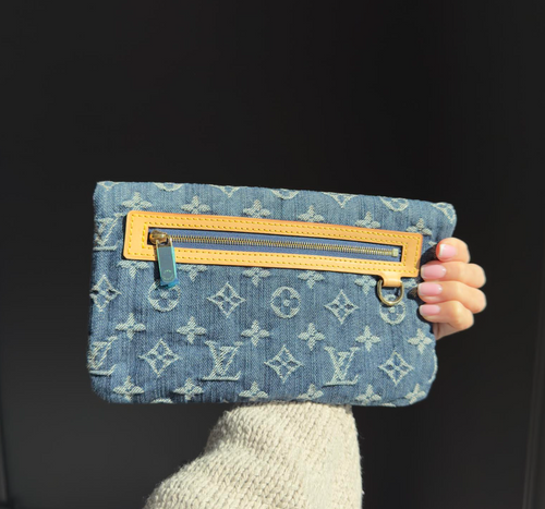 Louis Vuitton Blue Monogram Denim Pochette - Queen May