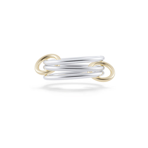 Spinelli Kilcollin Solarium SG 18K Yellow Gold & Sterling Silver Link Ring - Queen May