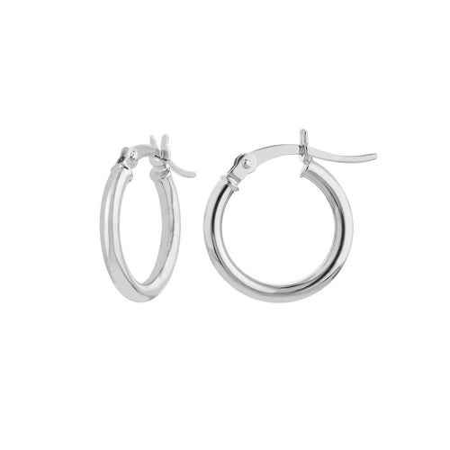14K Gold Hoop Earrings 2 x 15 MM (Small Size) - Queen May