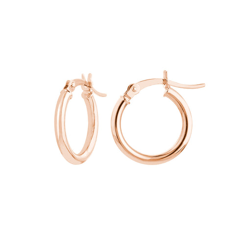 14K Gold Hoop Earrings 2 x 15 MM (Small Size) - Queen May