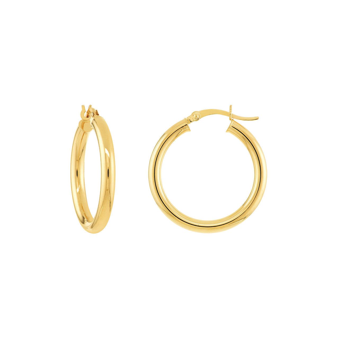 Goddess Medium Hammered Post Earrings in 18K Gold with Diamonds