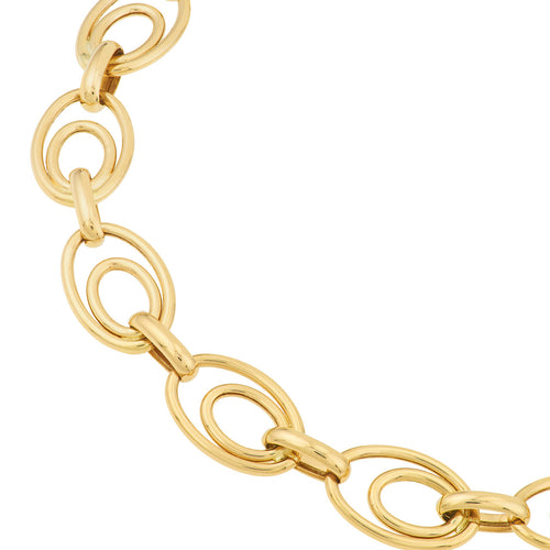 14K Yellow Gold Graduated Double Oval Link Bracelet - Queen May