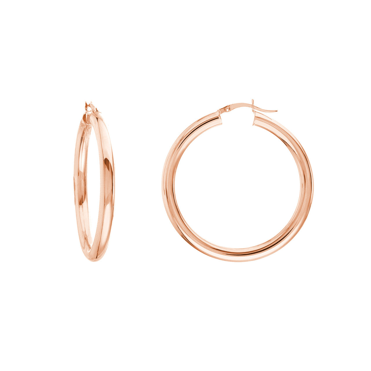 18ct Rose Gold Twist Hoop Earrings – LeGassick Jewellery