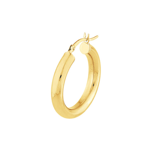 14K Gold Hoop Earrings 4 X 25mm - Queen May