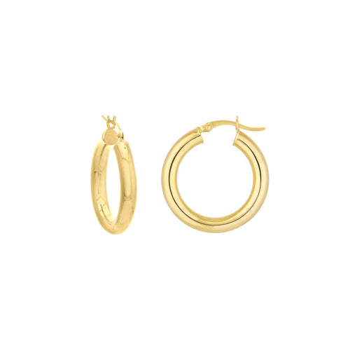 14K Gold Hoop Earrings 4 X 25mm - Queen May