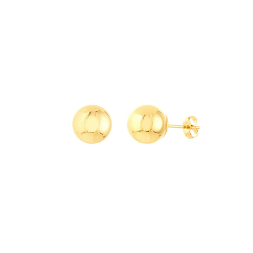 14K Gold 6mm Polished Ball Stud Earrings - Queen May