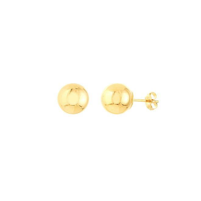 14K Gold 6mm Polished Ball Stud Earrings - Queen May