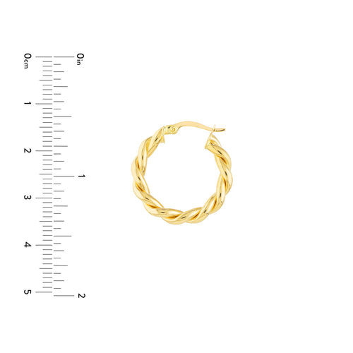 14K Yellow Gold Small Braided Hoop Earrings - Queen May
