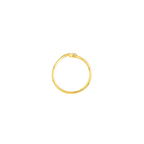 14K Yellow Gold Diamond Wave Ring - Queen May