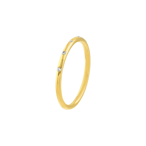 14K Gold Diamond Station Band - Queen May