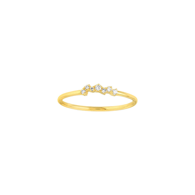 14K Yellow Gold Abstract Diamond Stackable Band - Queen May