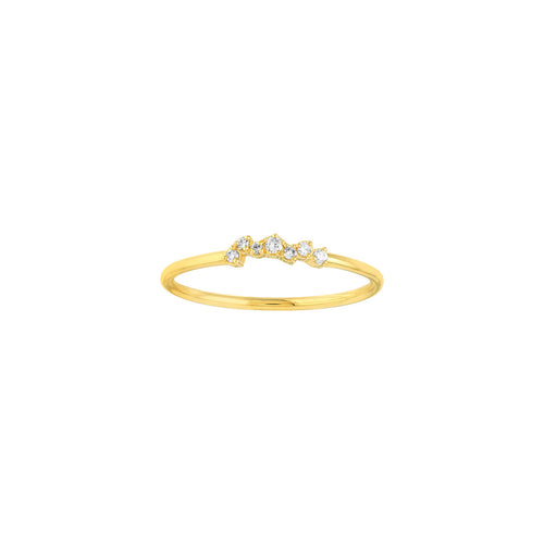 14K Yellow Gold Abstract Diamond Stackable Band - Queen May