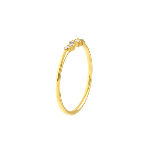 14K Yellow Gold Abstract Diamond Stackable Band - Queen May