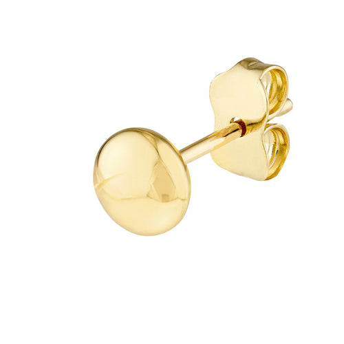 14K Yellow Gold 5.5mm Button Stud Earrings - Queen May