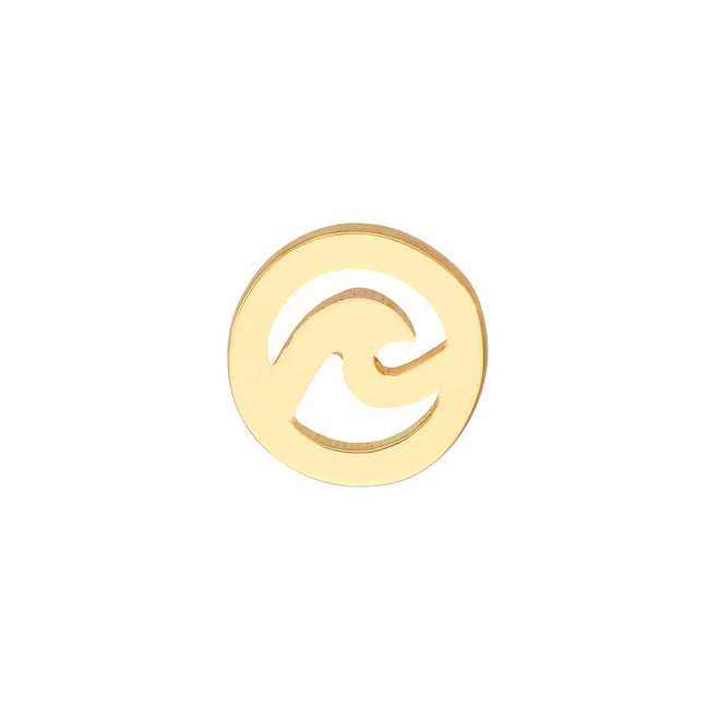 14K Yellow Gold Wave Cutout Studs - Queen May