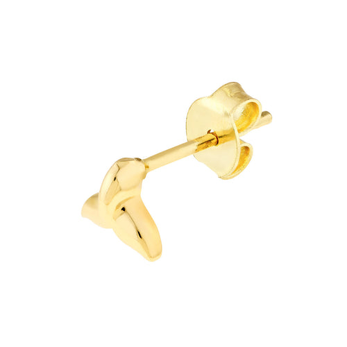 14K Yellow Gold Whale Tail Stud Earring - Queen May