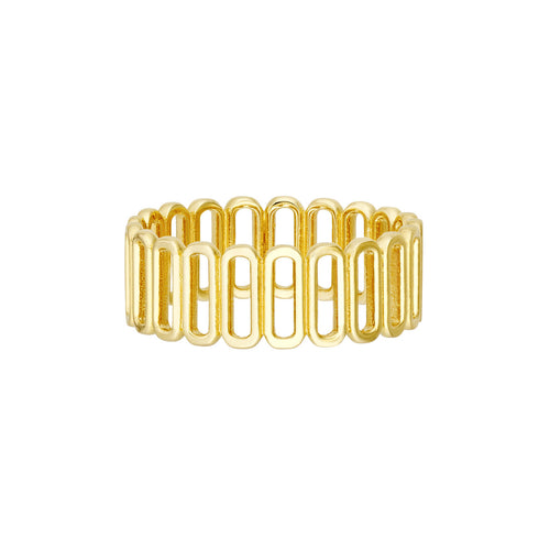 14K Yellow Gold Open Paper Clip Ring - Queen May