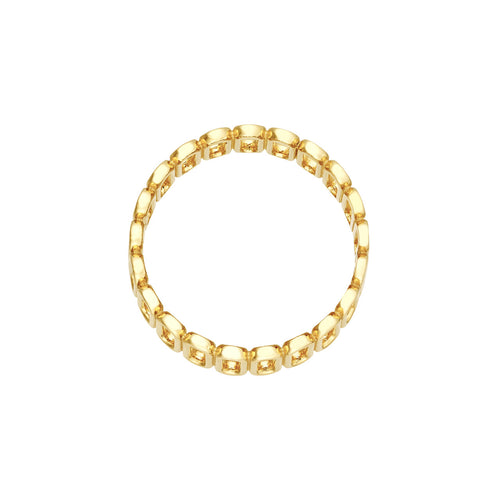 14K Yellow Gold Open Paper Clip Ring - Queen May