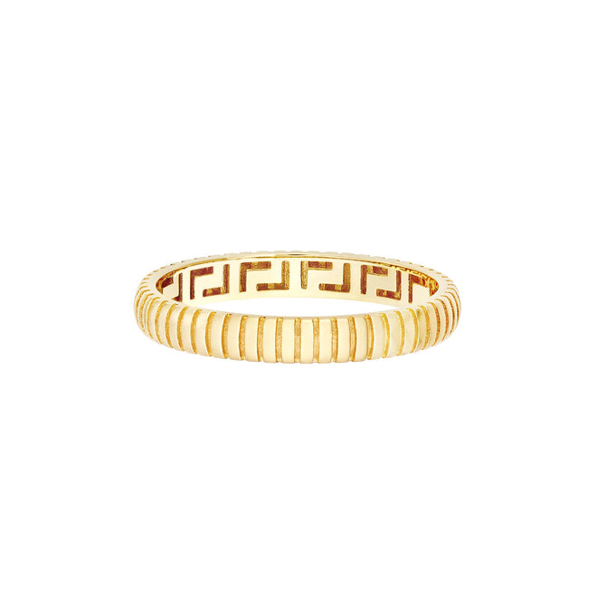 14K Yellow Gold Ridged Snake Band - Queen May