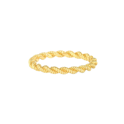 14K Yellow Gold Braided Twist Ring - Queen May