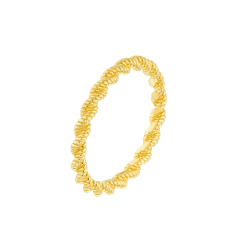 14K Yellow Gold Braided Twist Ring - Queen May