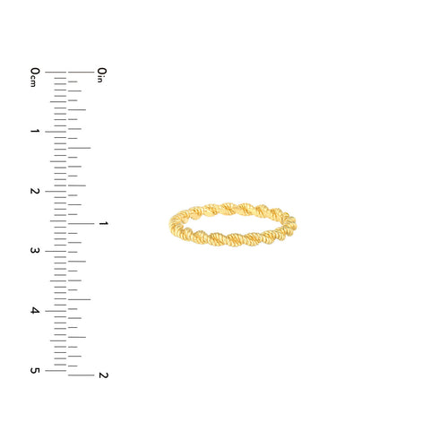 14K Yellow Gold Braided Twist Ring - Queen May