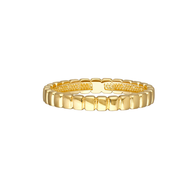 14K Yellow Gold Bar Station Band - Queen May