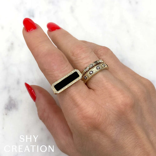 Rose gold 2025 onyx ring