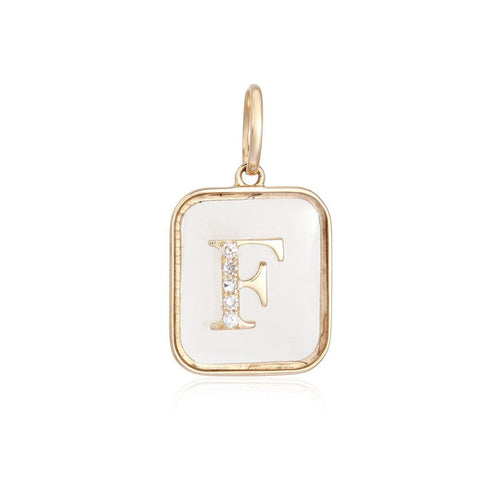 Crystal Diamond Initial Pendant Necklace - Queen May